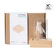Square Rubber Wood LED Light Base with Groove