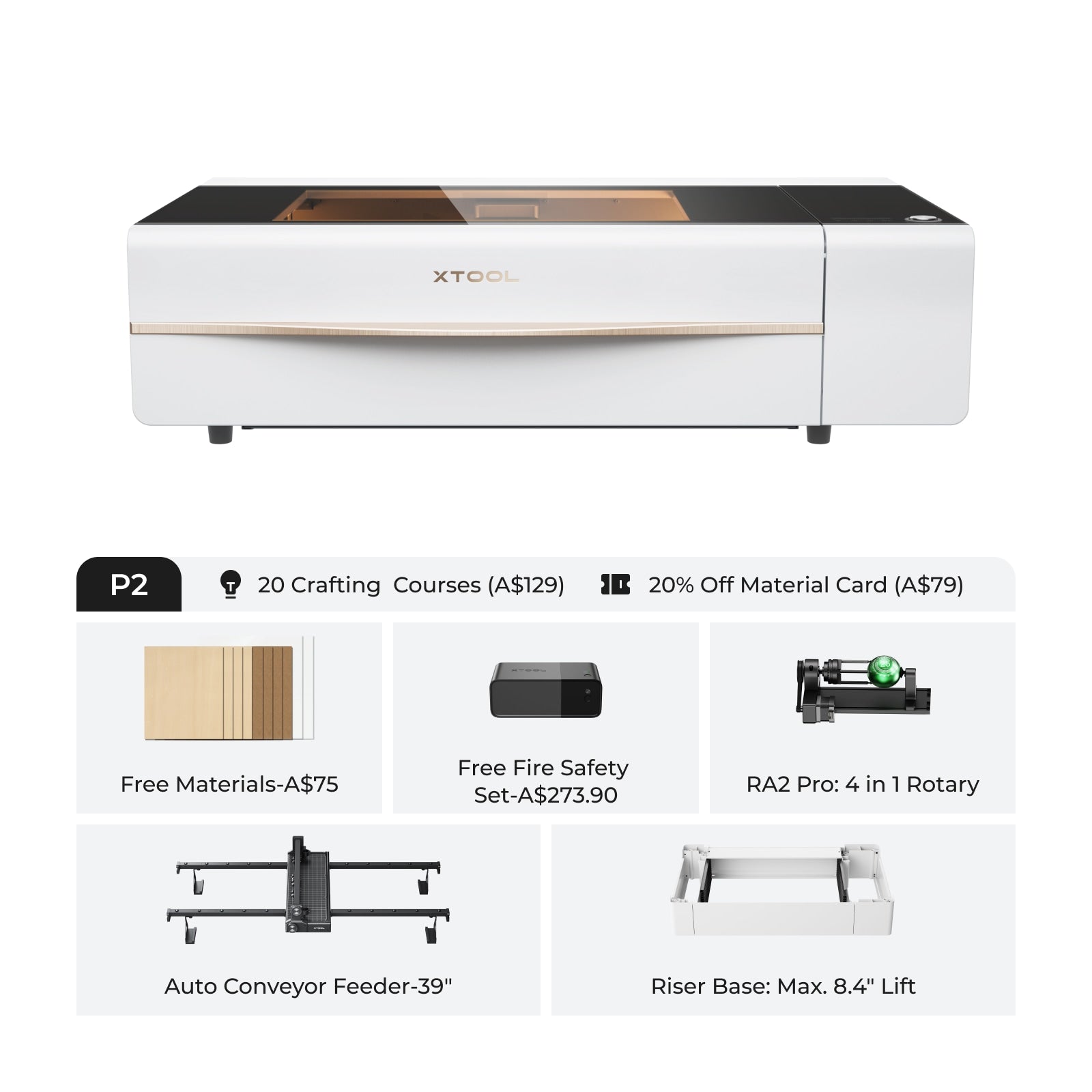 xTool P2S & P2 55W Desktop CO2 Laser Cutter