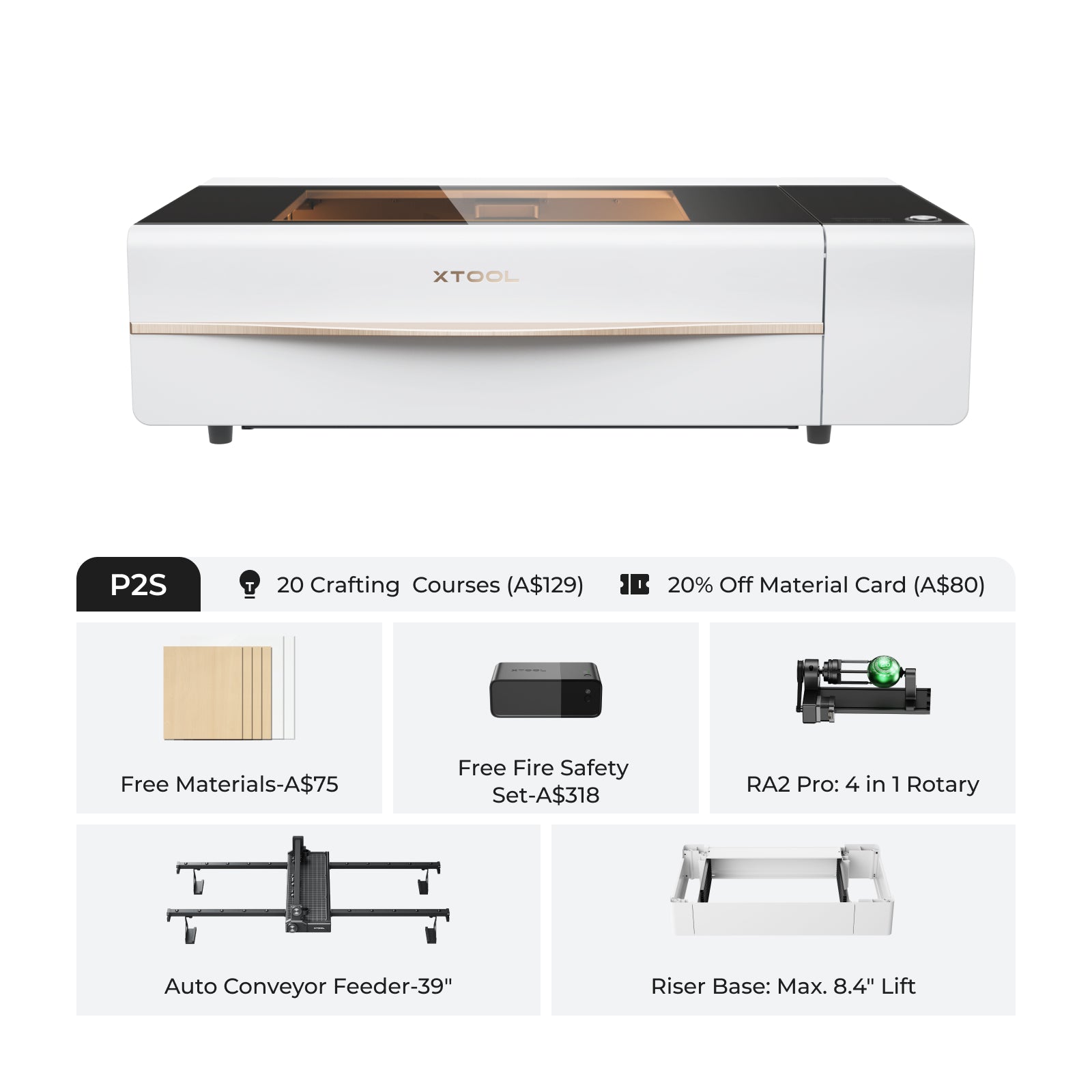xTool P2S 55W Desktop CO2 Laser Cutter
