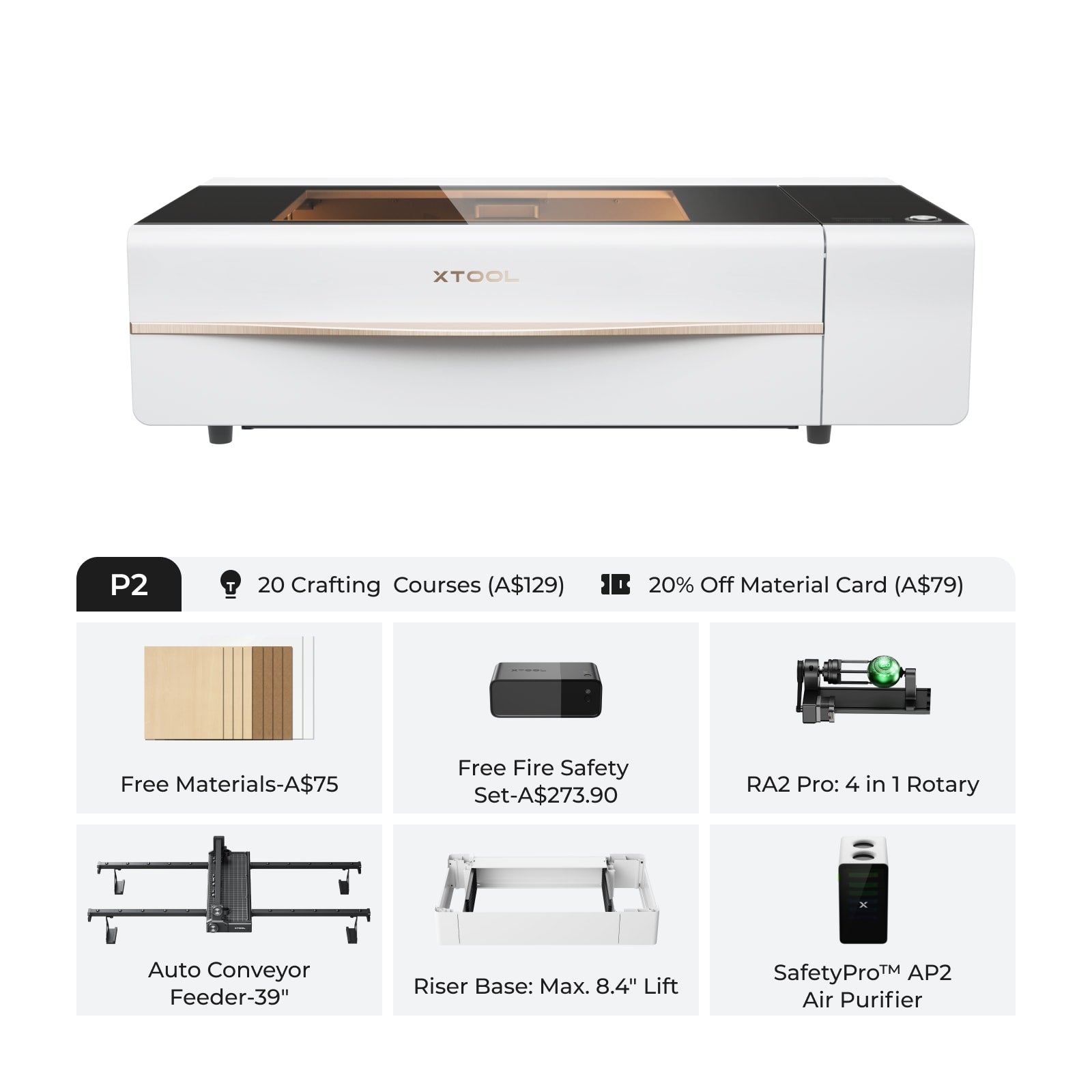 [Open-Box]xTool P2 55W Desktop CO2 Laser Cutter