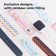 Silicone Apple Watch Bands with Laserable Rainbow Filling (classic)