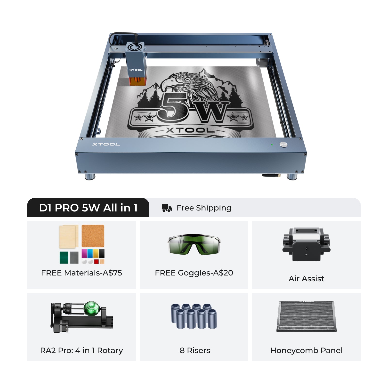 xTool D1 Pro Desktop Laser Engraver Cutting Machine 5W/10W/20W