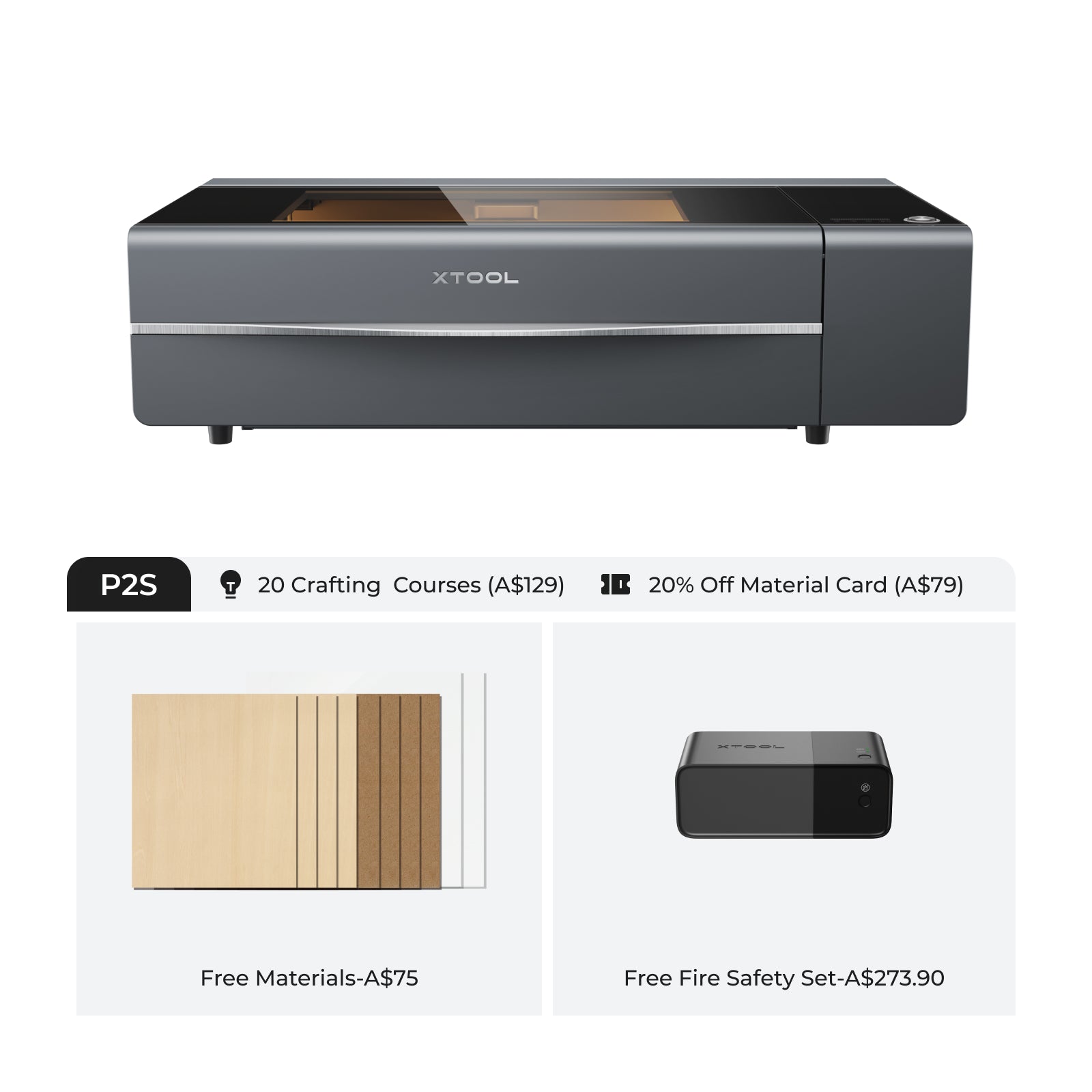 xTool P2S&P2 55W Desktop CO2 Laser Cutter