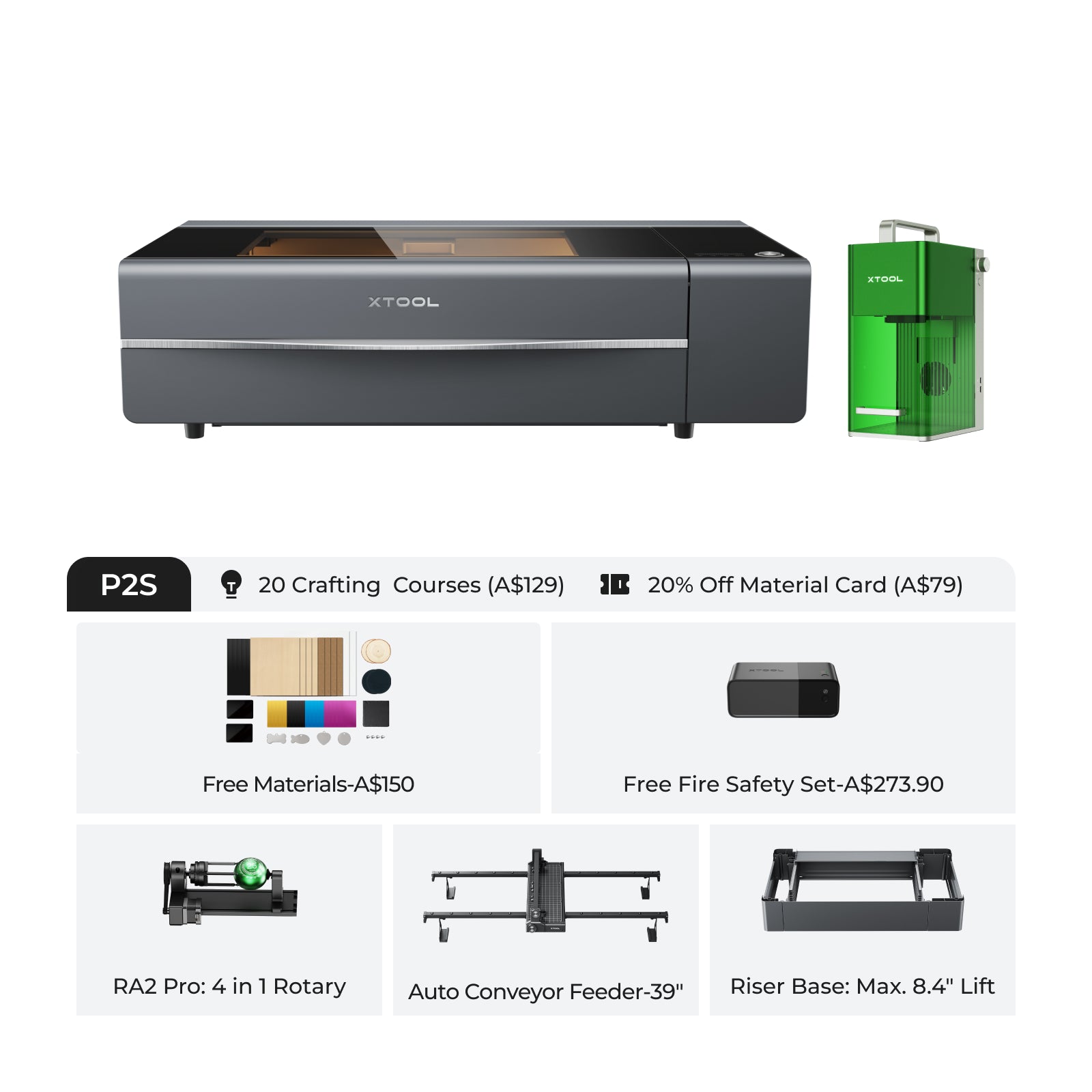 xTool P2S & P2 55W Desktop CO2 Laser Cutter