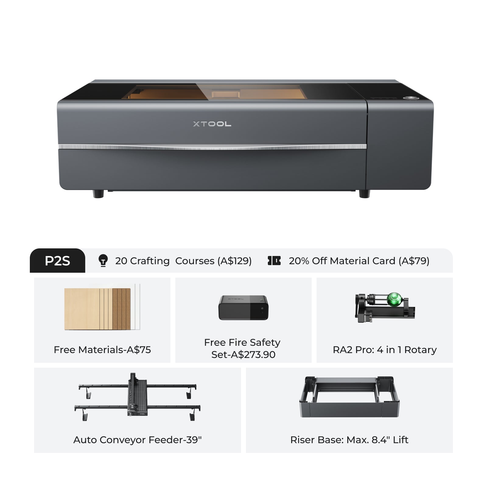 xTool P2S & P2 55W Desktop CO2 Laser Cutter