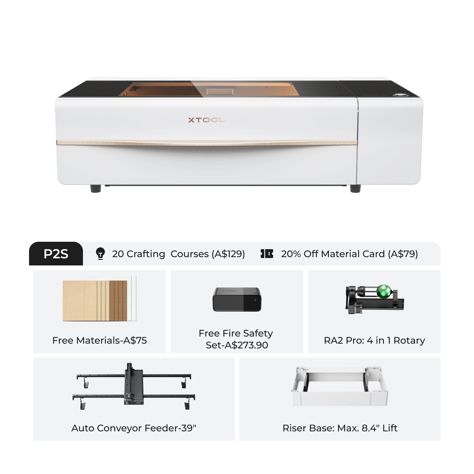 xTool P2S 55W Desktop CO2 Laser Cutter