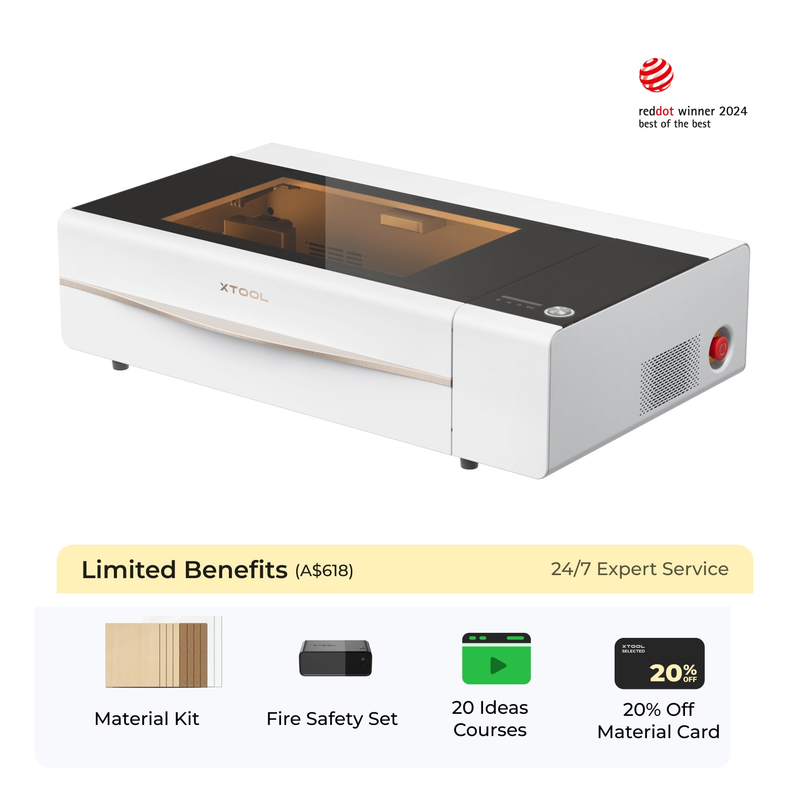 xTool P2S 55W Desktop CO2 Laser Cutter