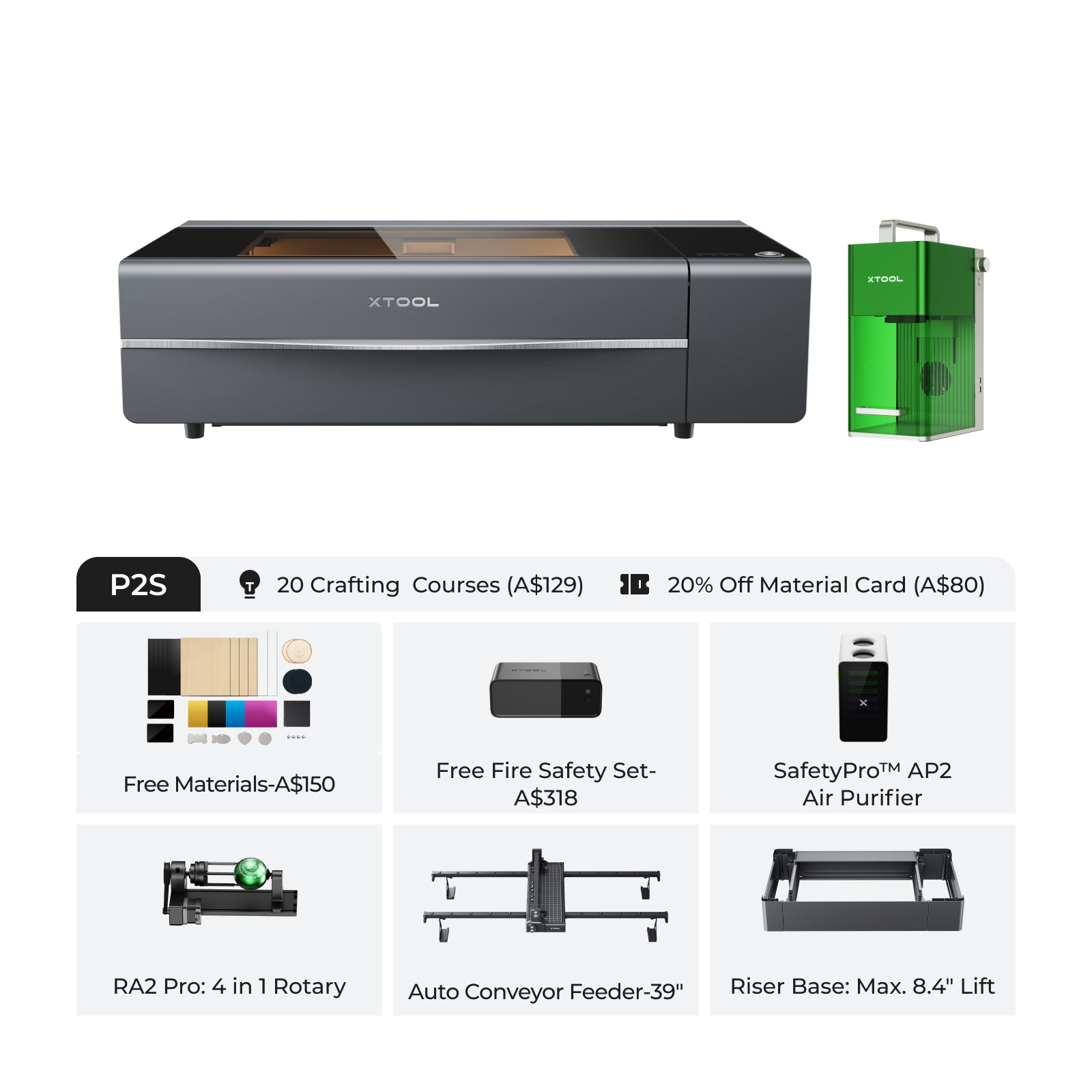xTool P2S 55W Desktop CO2 Laser Cutter