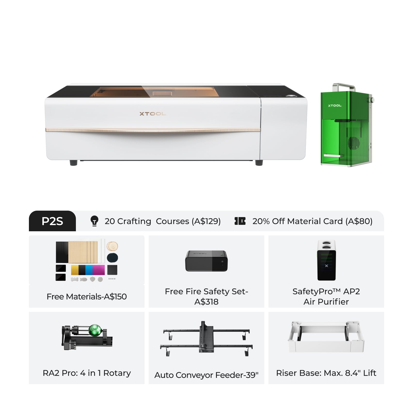 xTool P2S 55W Desktop CO2 Laser Cutter
