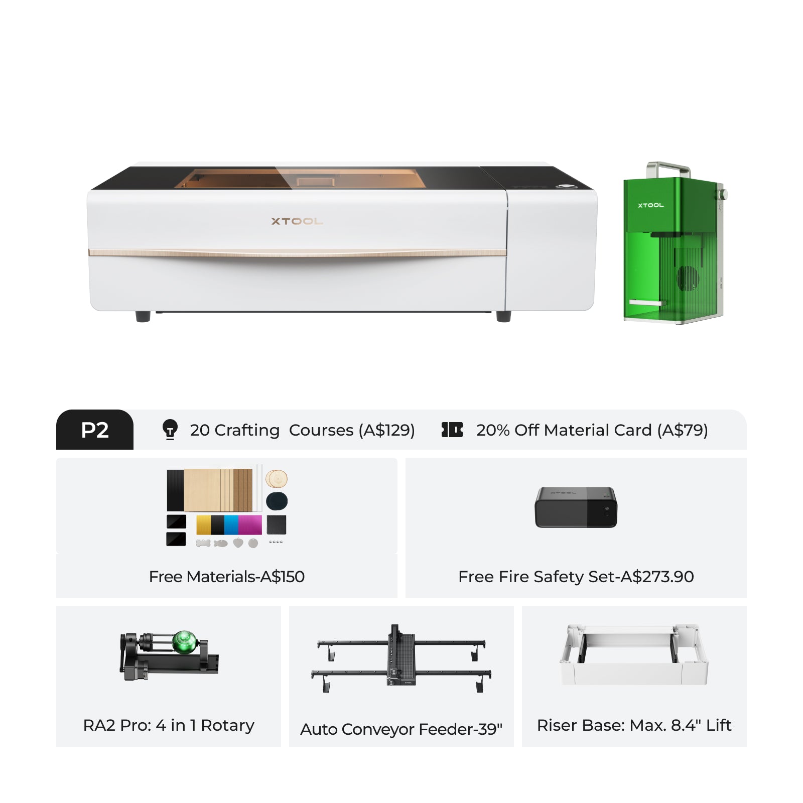 xTool P2S & P2 55W Desktop CO2 Laser Cutter