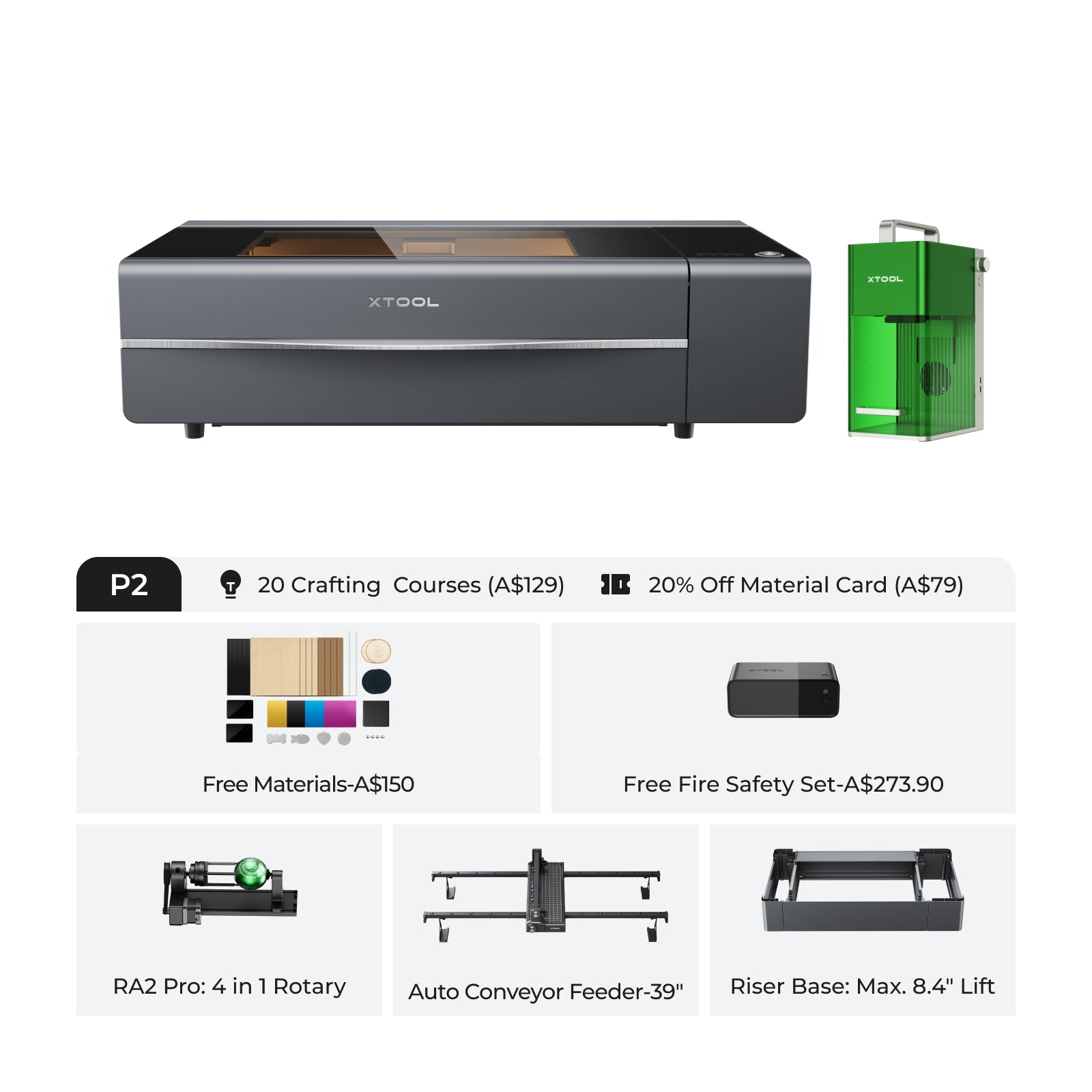 xTool P2S 55W Desktop CO2 Laser Cutter