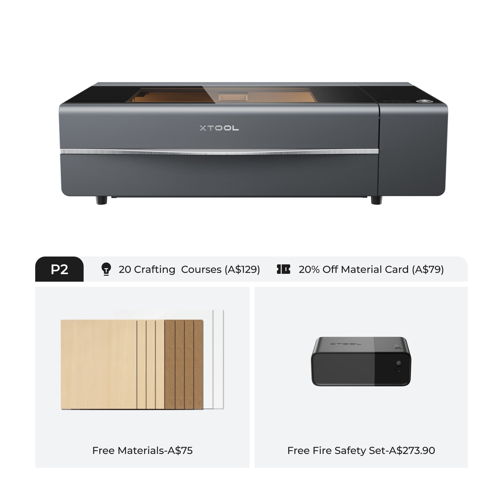 xTool P2S & P2 55W Desktop CO2 Laser Cutter