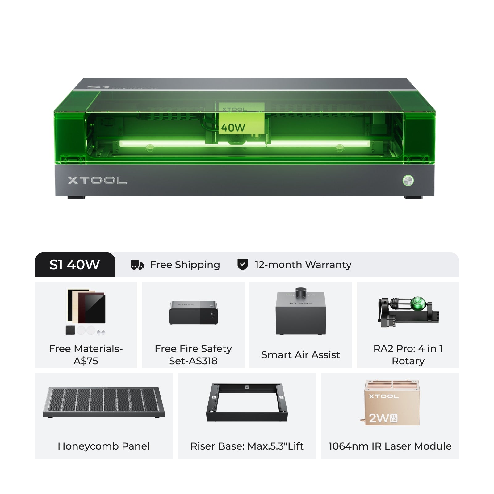 xTool S1 Enclosed Diode Laser Cutter