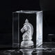 3d subsurface laser engraved crystal chess piece