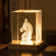 laser engraved crystal chess piece with light base